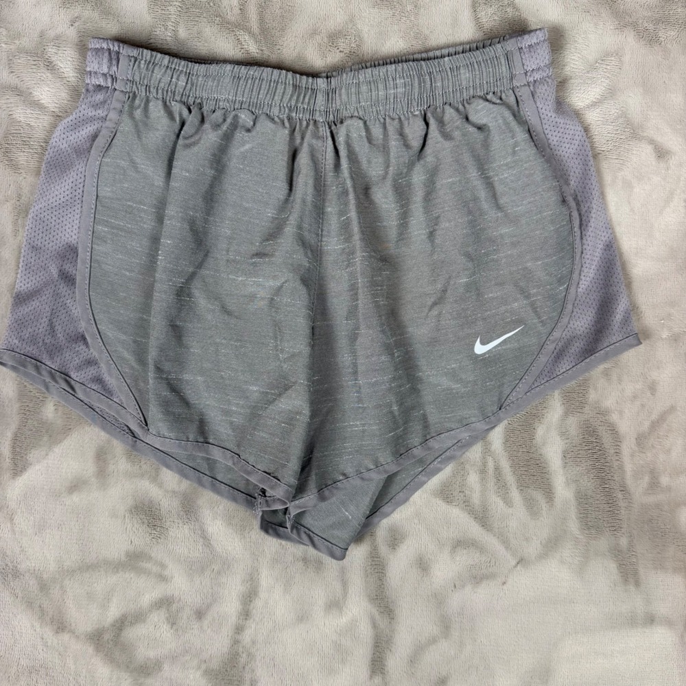 Nike Dri-FIT Women Running Shorts Heather Gray Mesh Athletic Size S